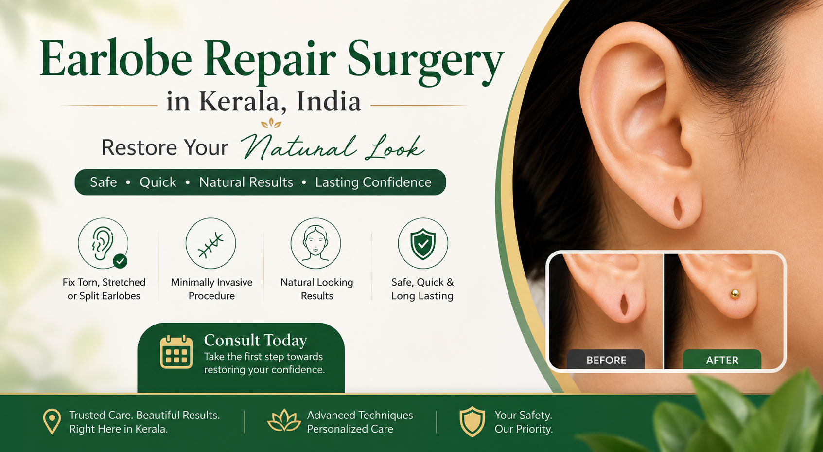 Earlobe Repair Surgery in Kerala